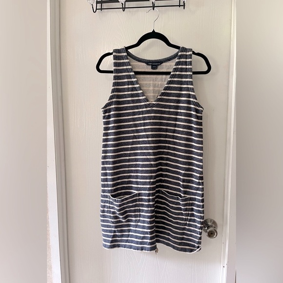 French Connection Navy and White Striped Dress - Picture 2 of 5
